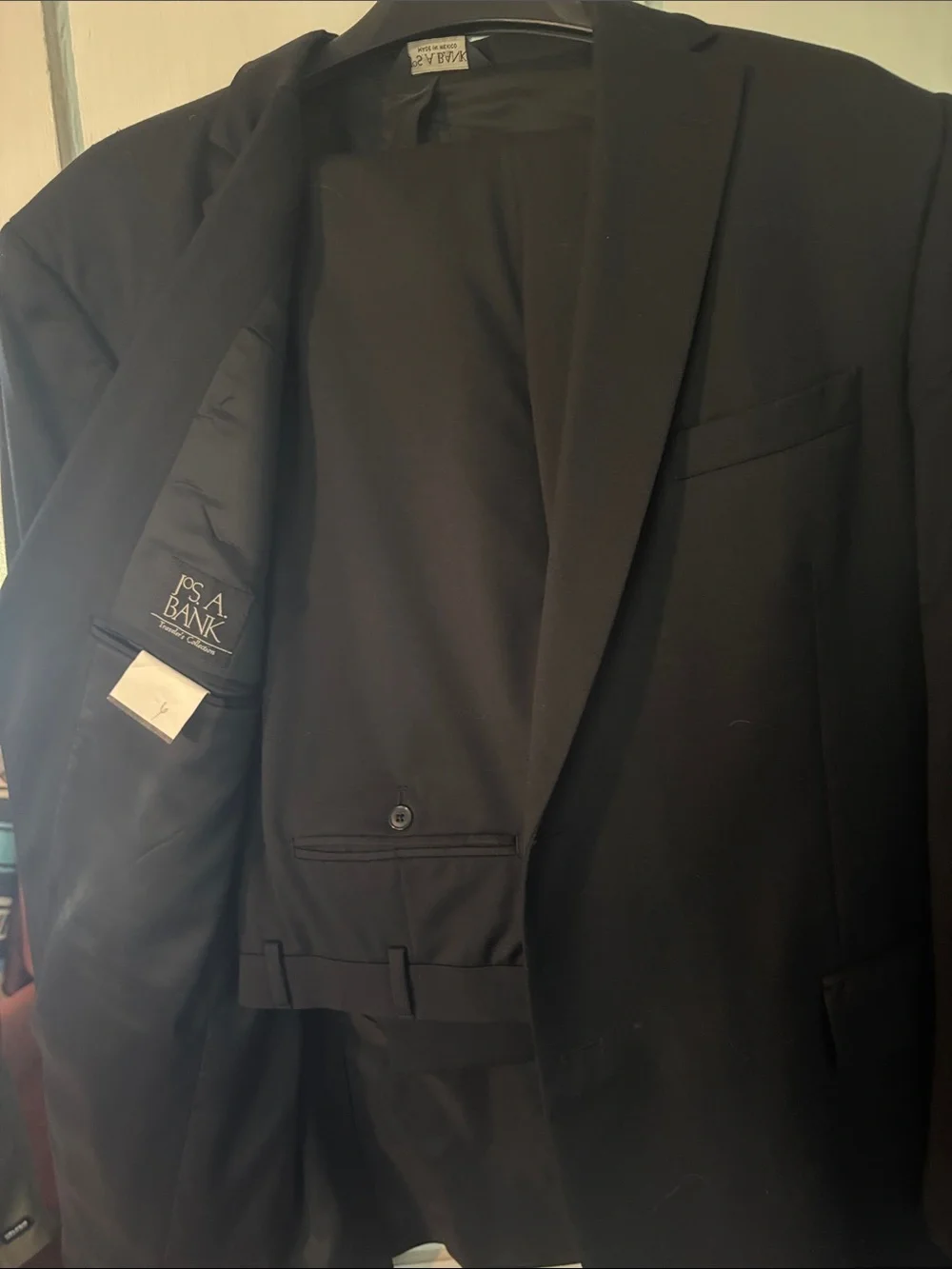 Jos. A. Bank Black Single-Button Notch Lapel Suit Jacket and pants
